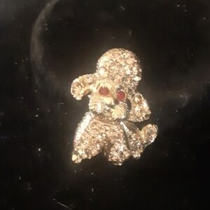 Gold Tone and Red Dog Brooch (PELL)